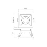 Spot De Embutir Recuado Stella Square Par 30 E27 Quadrado Bivolt Preto - 2