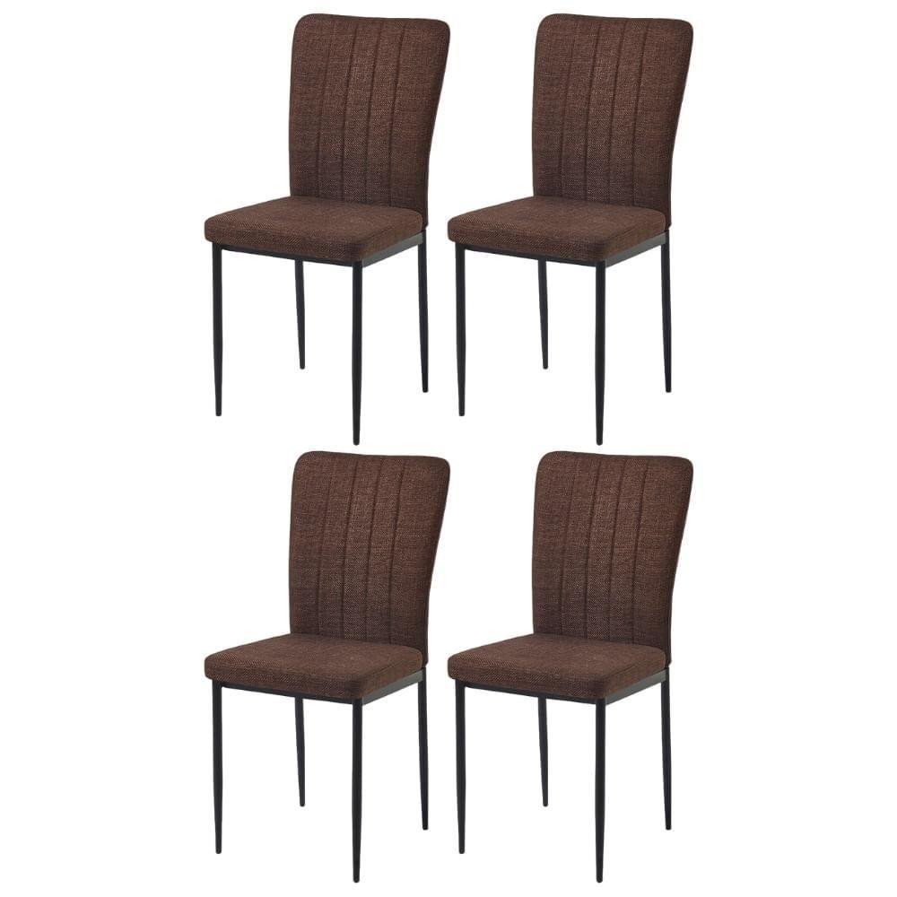 Kit 4 Cadeiras V1005 Rivatti 40cm Tecido Marrom-aço Preto - 1