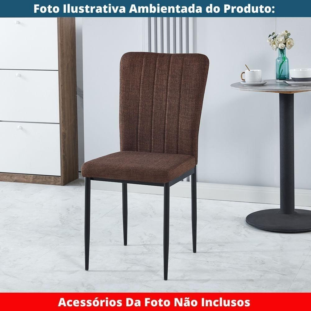 Kit 4 Cadeiras V1005 Rivatti 40cm Tecido Marrom-aço Preto - 6