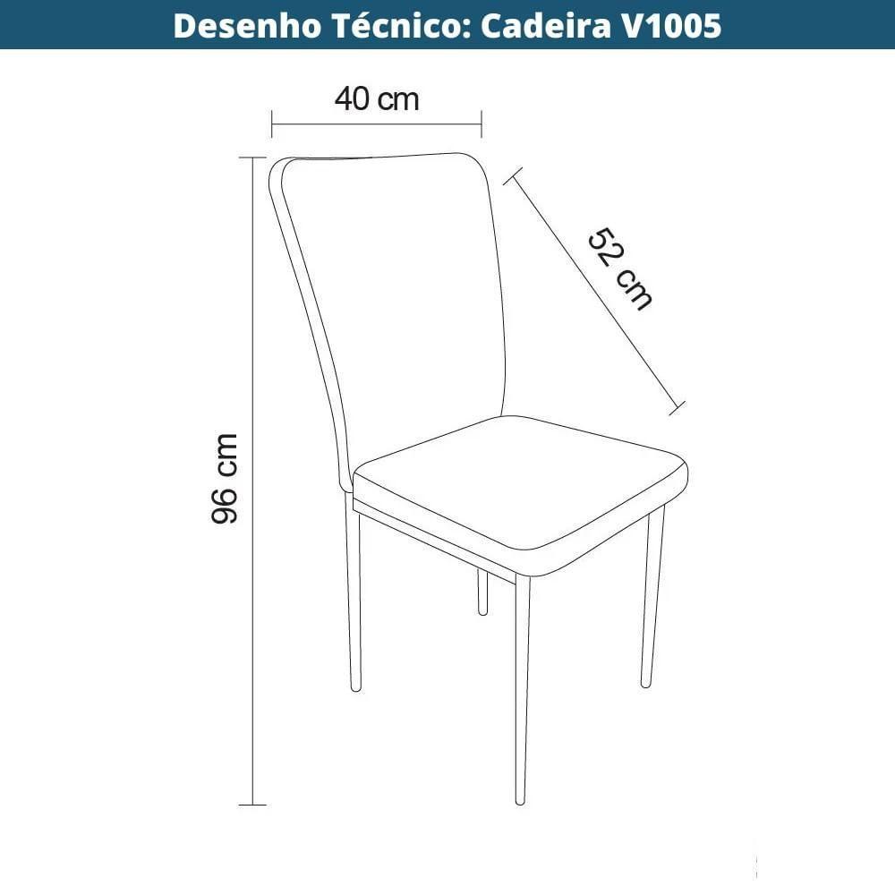 Kit 4 Cadeiras V1005 Rivatti 40cm Tecido Marrom-aço Preto - 7