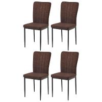 Kit 4 Cadeiras V1005 Rivatti 40cm Tecido Marrom-aço Preto - 1