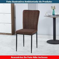 Kit 4 Cadeiras V1005 Rivatti 40cm Tecido Marrom-aço Preto - 6