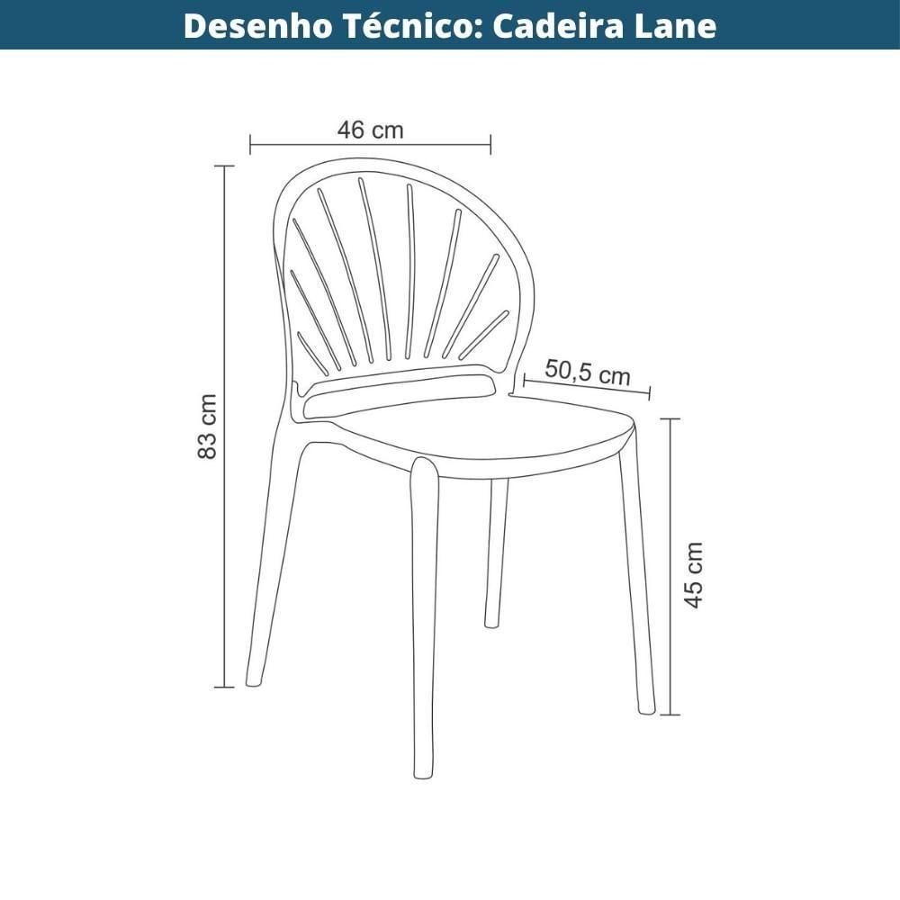 Kit 4 Cadeiras Lane Rivatti 46cm Pp Fendi - 6