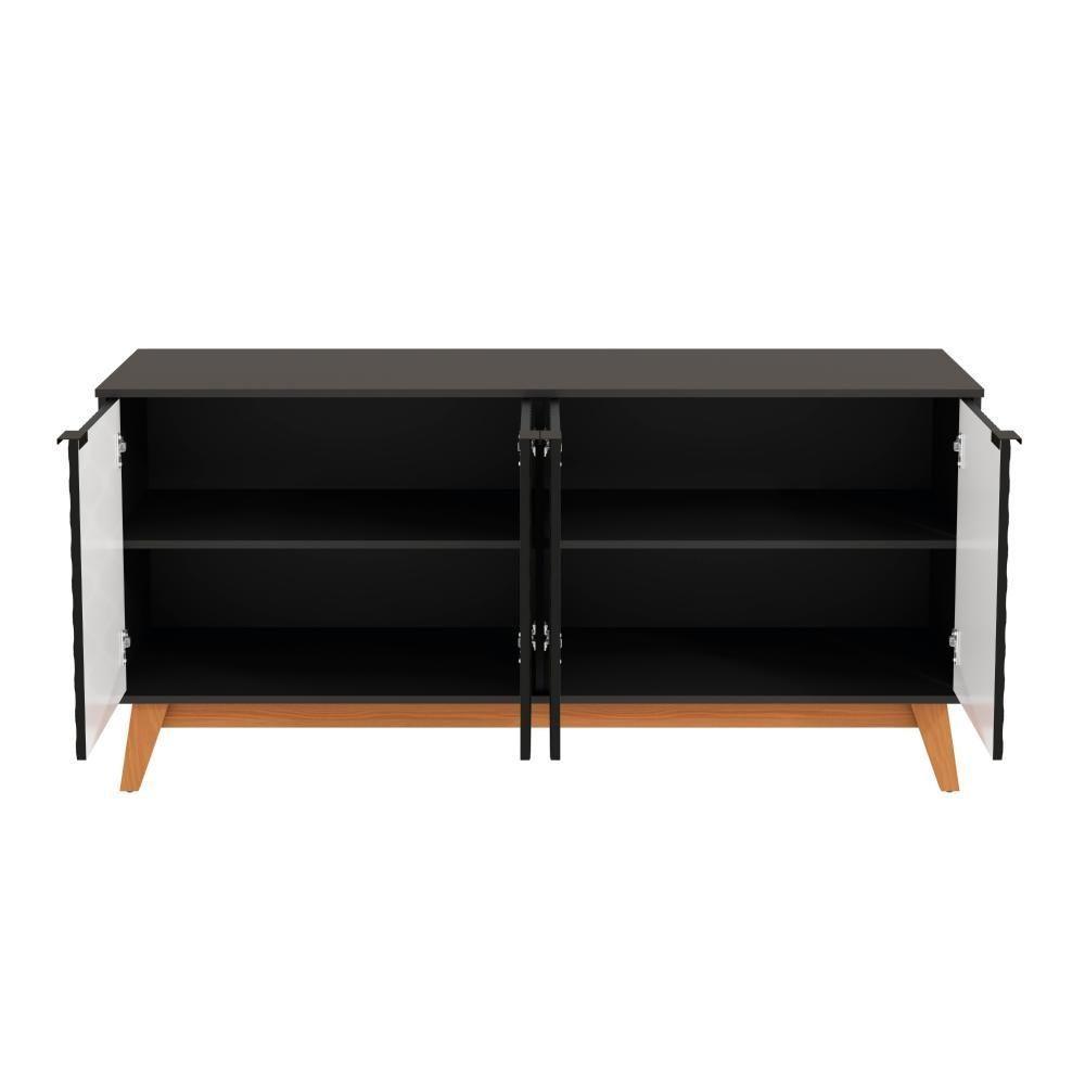 Aparador Kappesberg 4 Portas 3d Preto Fosco 180cm - 9