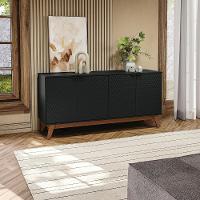 Aparador Kappesberg 4 Portas 3d Preto Fosco 180cm - 1