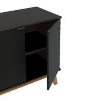 Aparador Kappesberg 4 Portas 3d Preto Fosco 180cm - 6