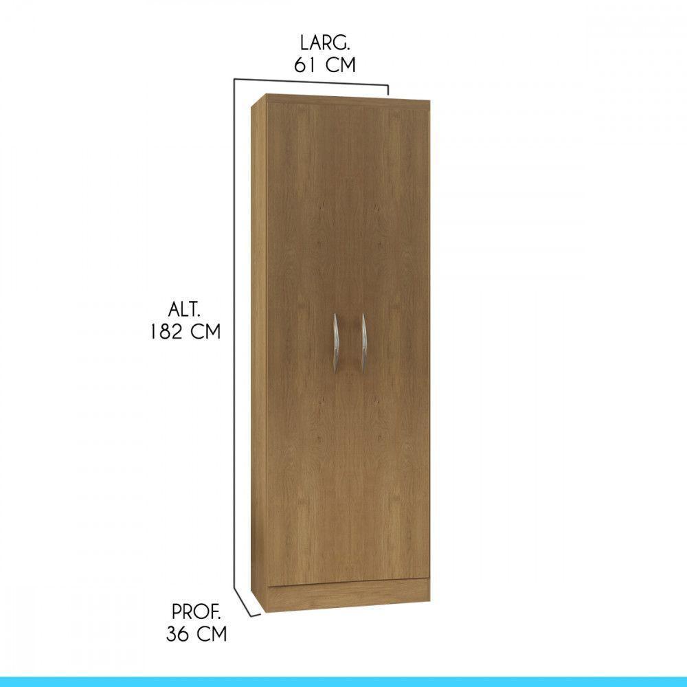 Armário 2 Portas Multiuso 61 X 182 Cm Mdp 1011 Menu Móveis Carvalho - 3