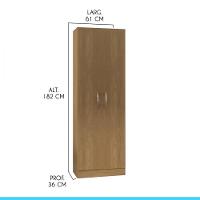 Armário 2 Portas Multiuso 61 X 182 Cm Mdp 1011 Menu Móveis Carvalho - 3
