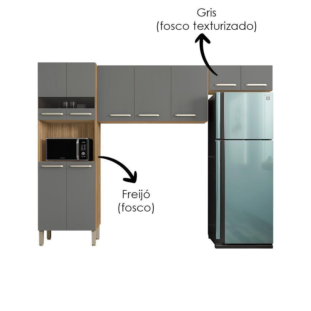 Cozinha 3 Pecas Versalhes 251 Cm Freijo Gris Ktp Freijo Gris - 5