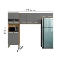 Cozinha 3 Pecas Versalhes 251 Cm Freijo Gris Ktp Freijo Gris - 3