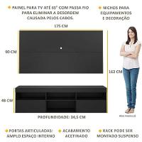Rack Suspenso Com Painel Para Tv Até 65´´ Flórida Fg3299 Preto - 8
