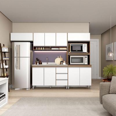 Armário De Cozinha Sabrina 280x202cm 4 Peças Mdp Menu Móveis Branco