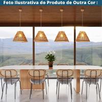 Kit 4 Cadeiras Toscana Fratini Est. Aço Champagne Encosto Madeira Tela Rattan Assento Tecido Cinza - 7