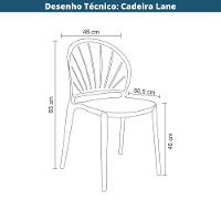 Kit 4 Cadeiras Lane Rivatti 46cm Pp Preto - 6