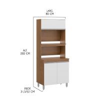 Cozinha Canto Armário Aéreo Balcão Sabrina 10pçs Menu Móveis Branco Avelã - 5