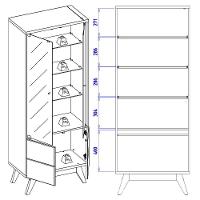 Cristaleira E Balcão Buffet Noronha Off White Matte Freijo Colibri