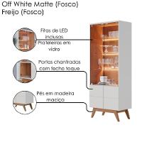 Cristaleira E Balcão Buffet Noronha Off White Matte Freijo Colibri - 6