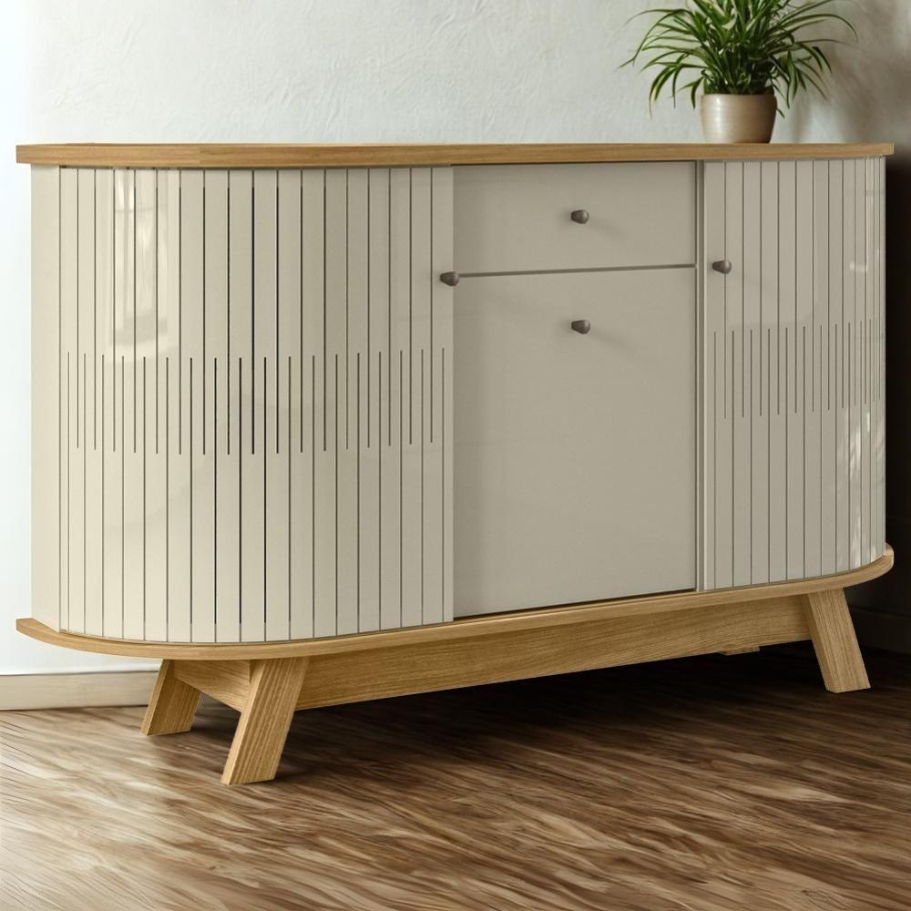 Buffet Aparador 3 Portas 136 Cm Monza Cumaru Opala Madetec Cumaru Opala - 2