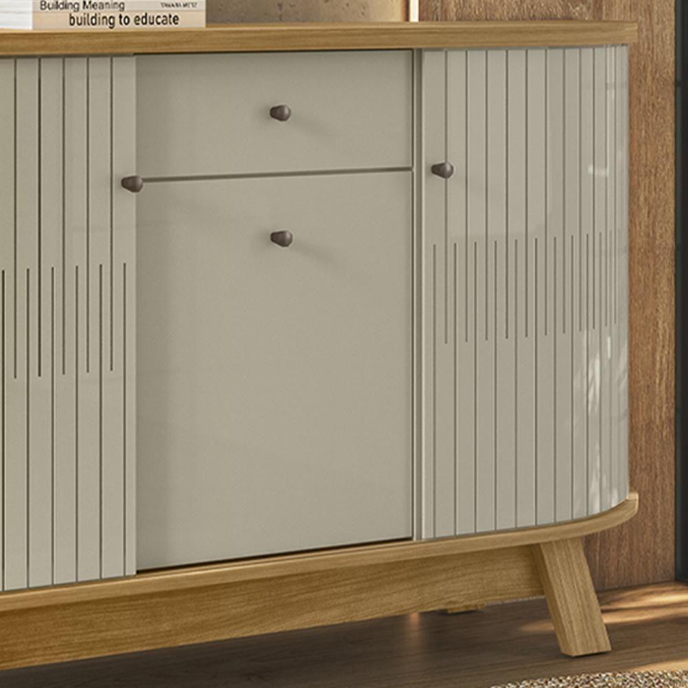 Buffet Aparador 3 Portas 136 Cm Monza Cumaru Opala Madetec Cumaru Opala - 5