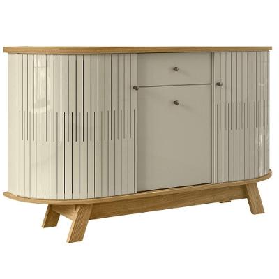 Buffet Aparador 3 Portas 136 Cm Monza Cumaru Opala Madetec Cumaru Opala