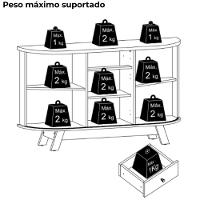 Buffet Aparador 3 Portas 136 Cm Monza Cumaru Opala Madetec Cumaru Opala