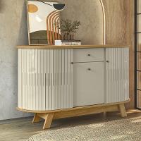 Buffet Aparador 3 Portas 136 Cm Monza Cumaru Opala Madetec Cumaru Opala - 7