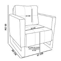 Kit 2 Poltronas Livia Suede Base Industrial Preto D01 - DRossi Marrom - 3