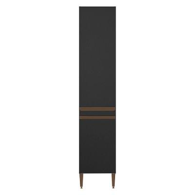 Armário Paneleiro P Cozinha Com 2 Portas Sabrina Menu Móveis Preto