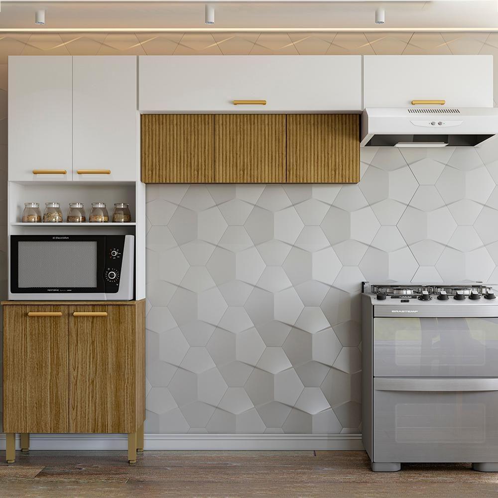 Cozinha 3 Pecas Urbane 260 Cm Freijo Supremo Cp Ripado Freijo Ktp - 2