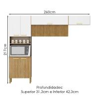 Cozinha 3 Pecas Urbane 260 Cm Freijo Supremo Cp Ripado Freijo Ktp - 3