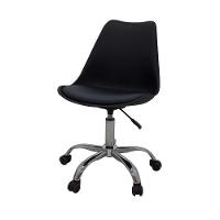 Kit 2 Cadeiras Giratórias Office Luísa Rivatti Assento Pp Preto Base Rodízio Cromado - 2