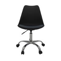 Kit 2 Cadeiras Giratórias Office Luísa Rivatti Assento Pp Preto Base Rodízio Cromado - 3