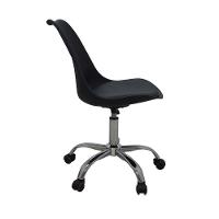 Kit 2 Cadeiras Giratórias Office Luísa Rivatti Assento Pp Preto Base Rodízio Cromado