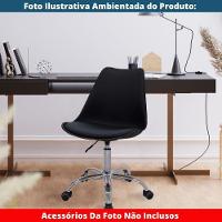 Kit 2 Cadeiras Giratórias Office Luísa Rivatti Assento Pp Preto Base Rodízio Cromado - 6