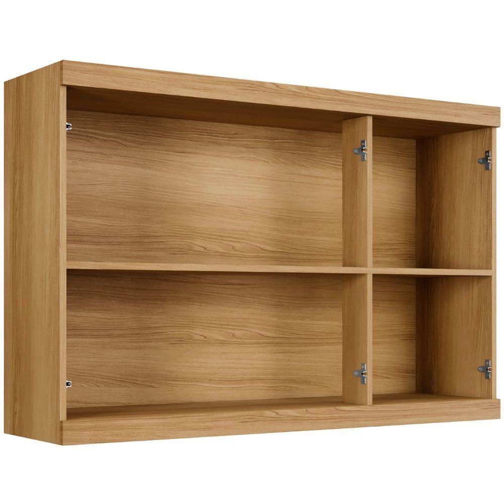 Armário Aéreo Talismã 3 Portas Cinamomo Grafite Arte Móveis - 4