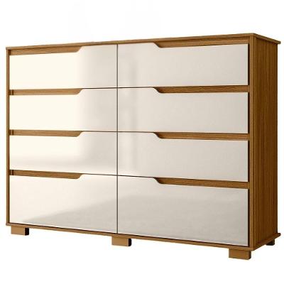 Comoda Georgia 8 Gavetas 147 Cm Freijo Off White Moval