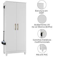 Armario Multiuso Jade 2 Portas 170x70 Cm Branco