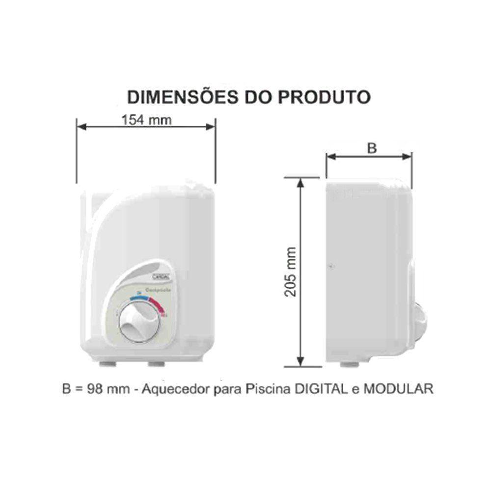 Aquecedor Elétrico Para Piscina Cardal Aq261 Modular Branco 220v (4000w) - 3