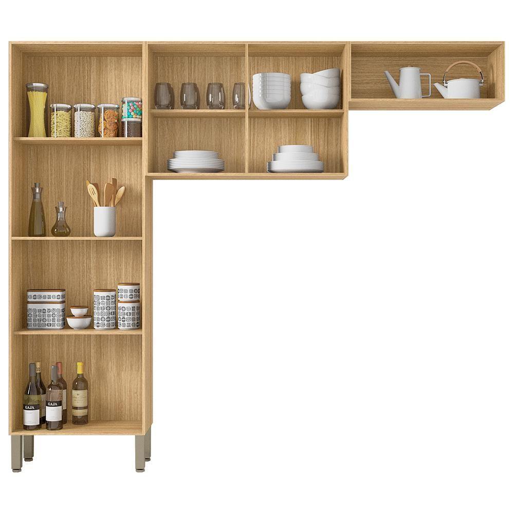 Cozinha 3 Pecas Nala 222 Cm Freijo Supremo Cp Ripado Freijo Ktp - 6