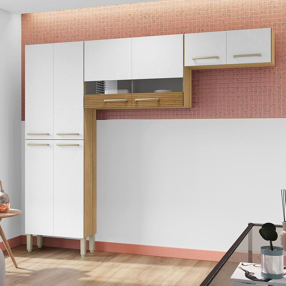 Cozinha 3 Pecas Nala 222 Cm Freijo Supremo Cp Ripado Freijo Ktp - 7