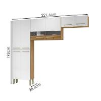 Cozinha 3 Pecas Nala 222 Cm Freijo Supremo Cp Ripado Freijo Ktp - 3