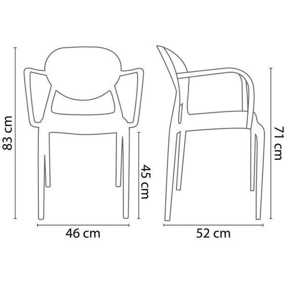 Cadeira Com Braço Slick Im In área Externa Interna Uv Lazuli - 5