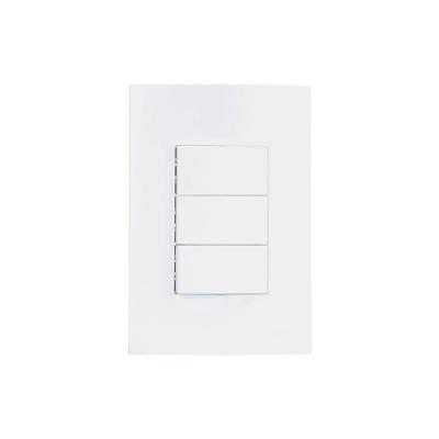 Interruptor Simples E Interruptor Paralelo Duplo Margirius Sleek 10a Com Placa 4x2 Branco Branco