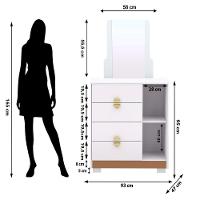 Comoda Com Espelho 4 Gavetas 1p 93 Cm Bel Branco Camarim Vlr Branco Camarim - 3