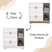 Comoda Com Espelho 4 Gavetas 1p 93 Cm Bel Branco Camarim Vlr Branco Camarim - 5