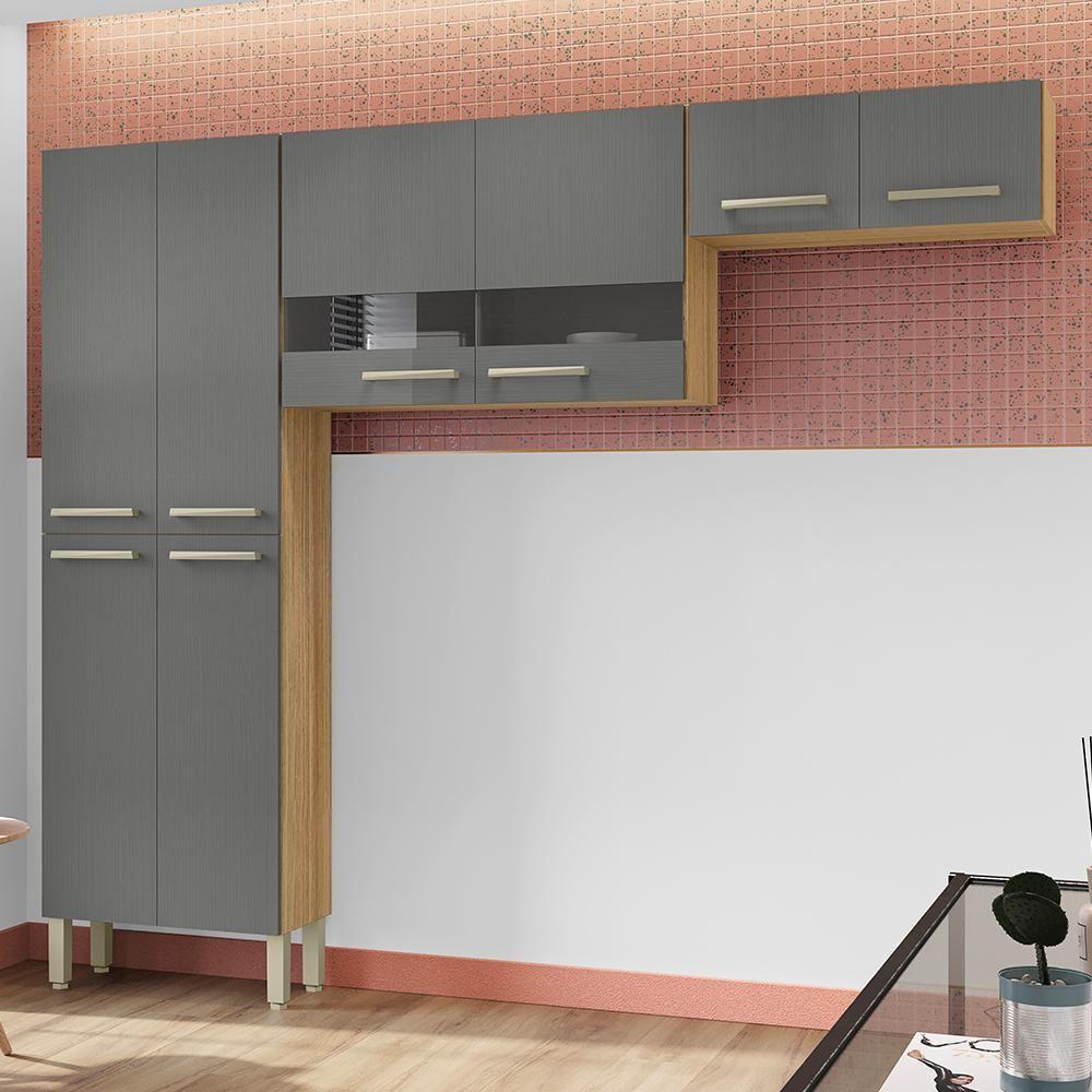 Cozinha 3 Pecas Nala 222 Cm Freijo Gris Ktp Freijo Gris - 2