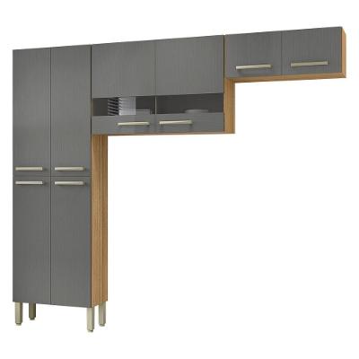 Cozinha 3 Pecas Nala 222 Cm Freijo Gris Ktp Freijo Gris