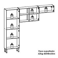 Cozinha 3 Pecas Nala 222 Cm Freijo Gris Ktp Freijo Gris