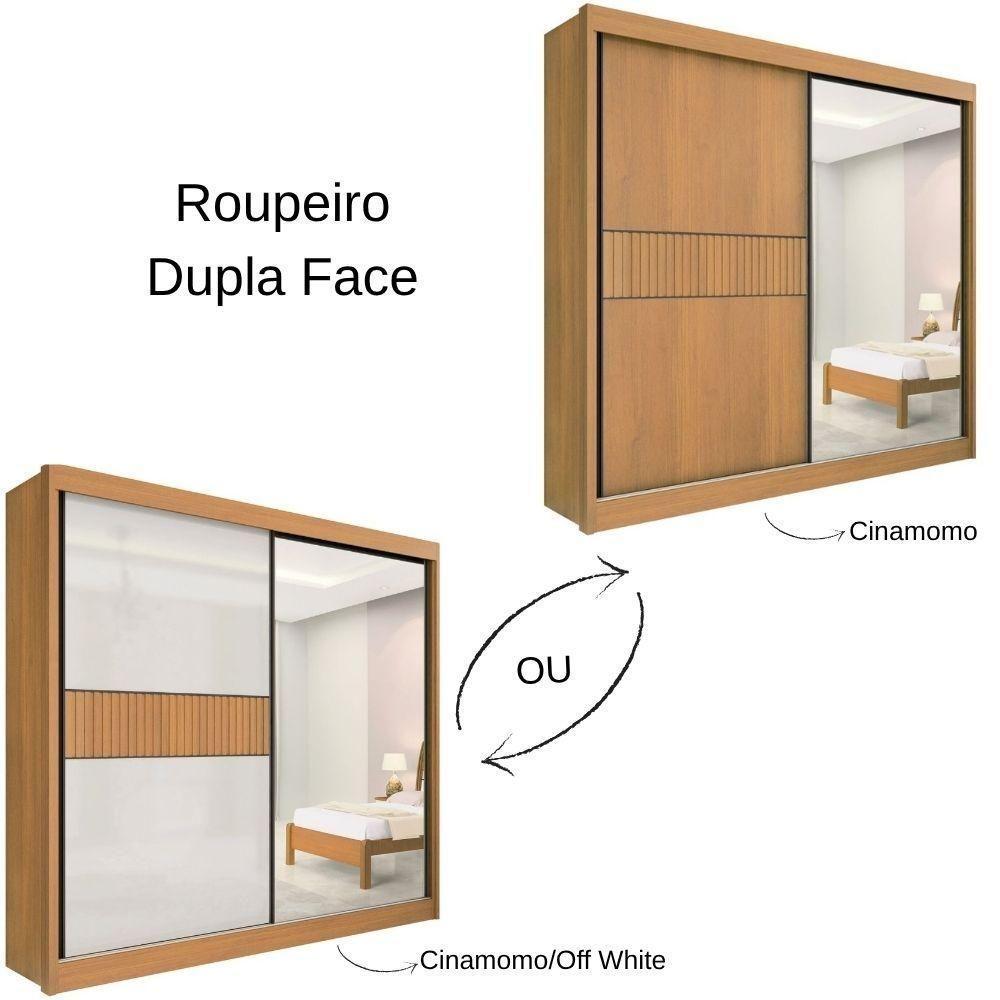 Guarda Roupa Titanium Ripado Cinamomo Off White 2 Portas 6 Gavetas D?doro - 4