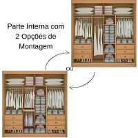 Guarda Roupa Titanium Ripado Cinamomo Off White 2 Portas 6 Gavetas D?doro - 2